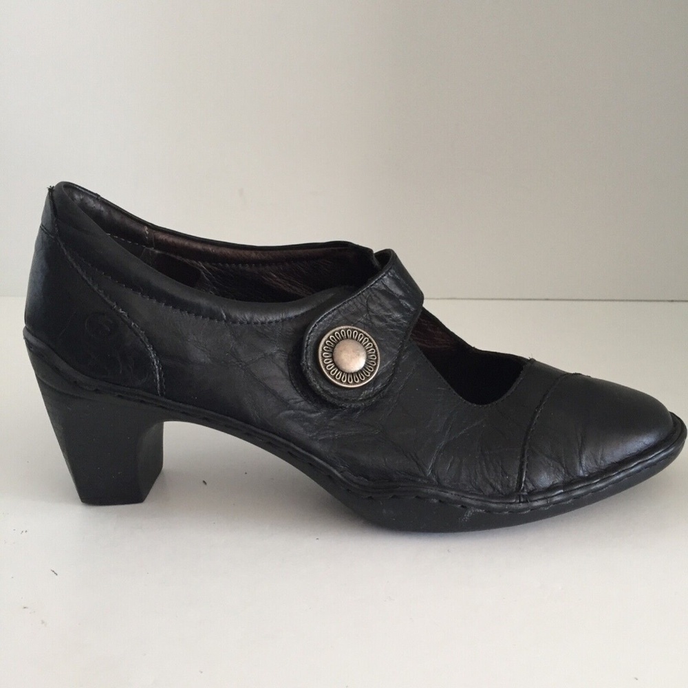 Josef Seibel Women's Mary Jane Shoes Heels Pumps Leather Round Toe Size 38 EUC